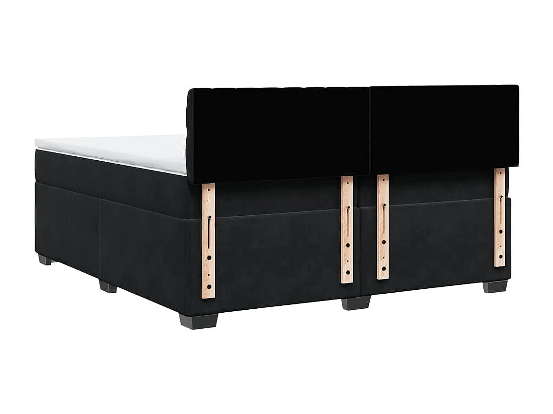Boxspring met matras fluweel zwart 200x200 cm