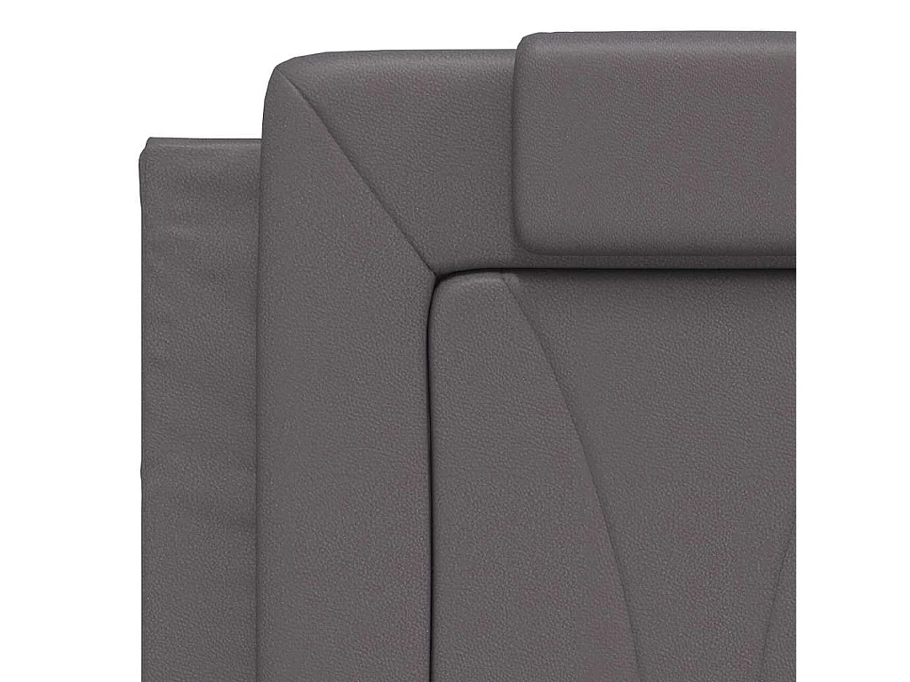 Cadre de lit Viana sans matelas gris 140x190 cm similicuir