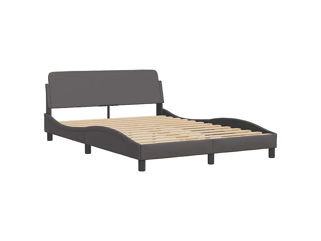 Cadre de lit Viana sans matelas gris 140x190 cm similicuir