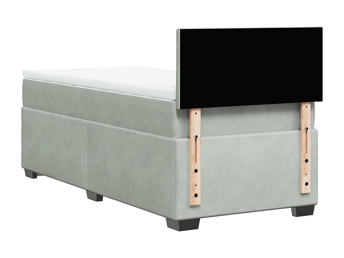 Sommier à lattes de lit et matelas Gris clair 100x200cm Velours