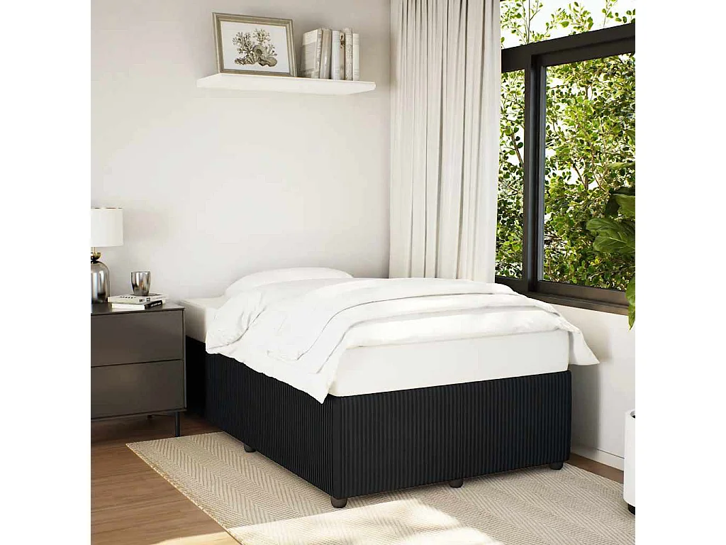 Cadre de lit sans matelas noir 120x190 cm velours