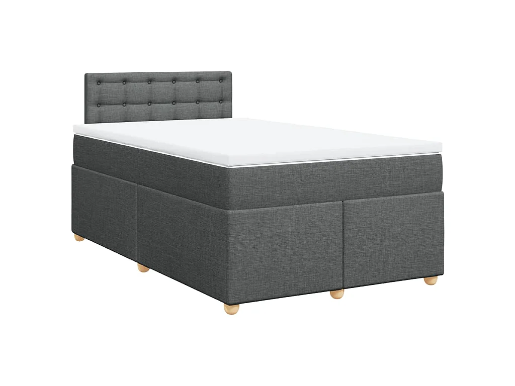 Boxspringbett mit Matratze Dunkelgrau 120x190 cm Stoff