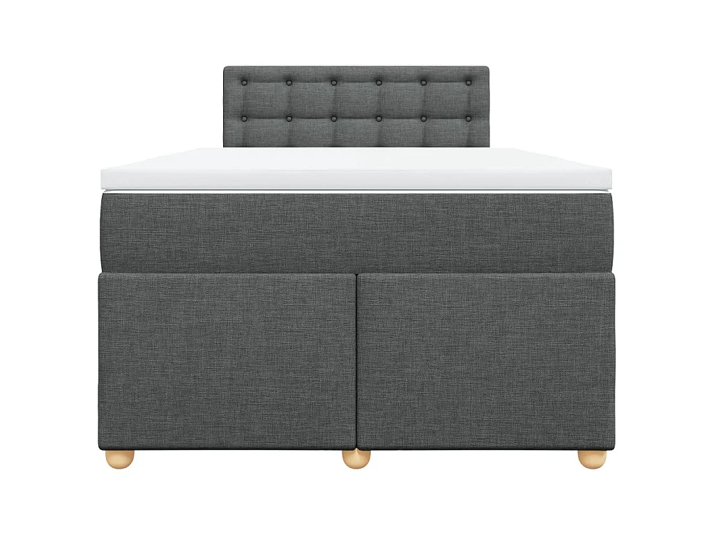 Boxspringbett mit Matratze Dunkelgrau 120x190 cm Stoff