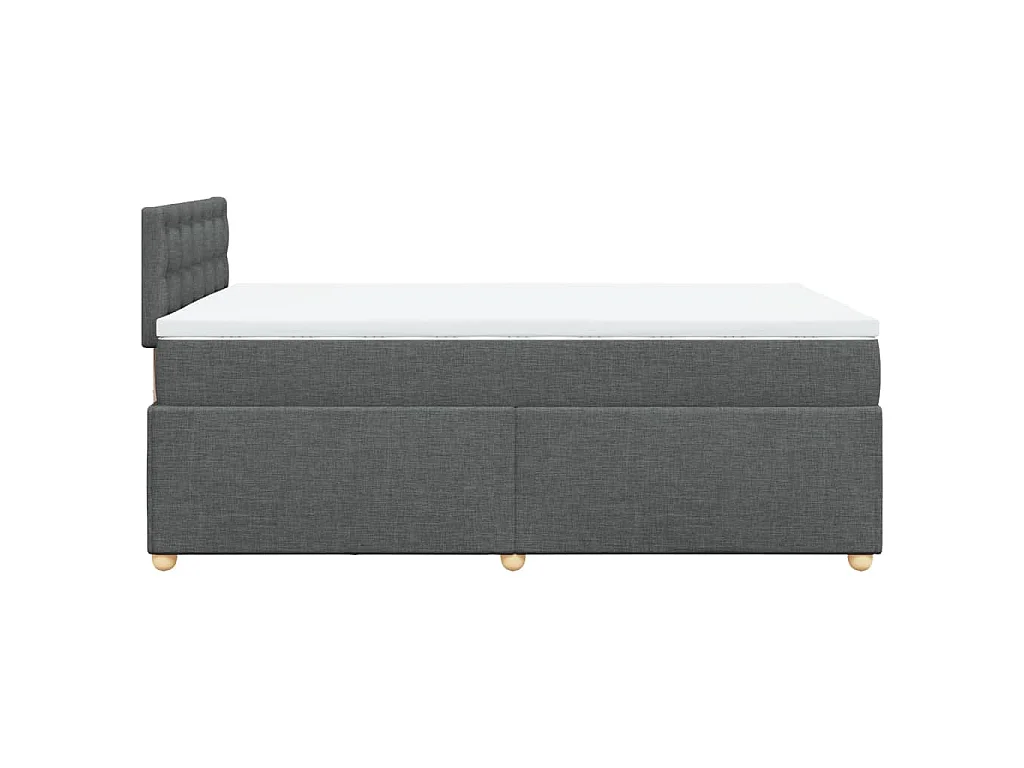 Boxspringbett mit Matratze Dunkelgrau 120x190 cm Stoff