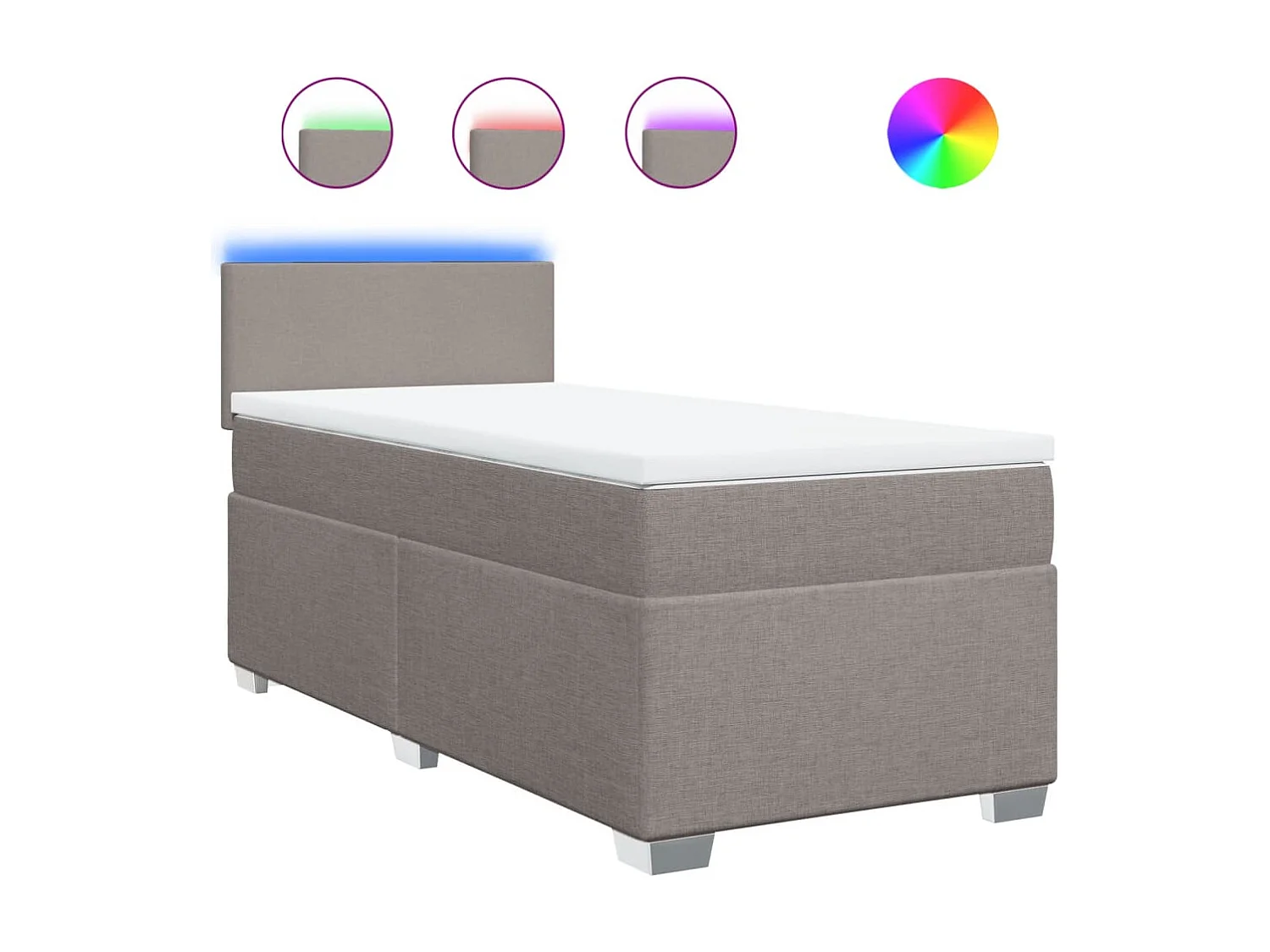 Sommier à lattes de lit avec matelas Taupe 80x200 cm Tissu