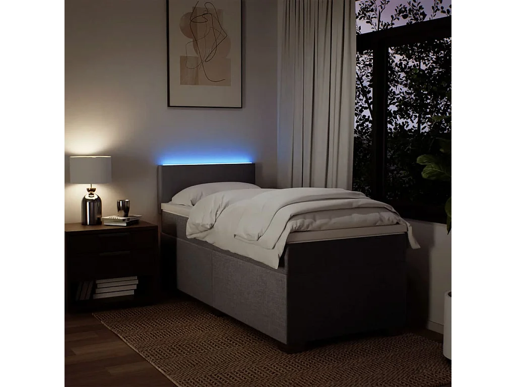 Sommier à lattes de lit avec matelas Taupe 80x200 cm Tissu