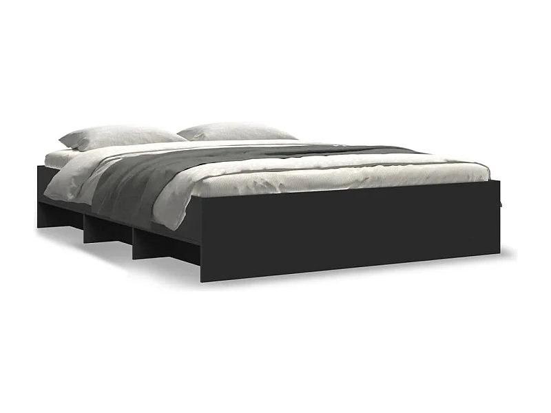 Giroletto senza Materasso Nero 160x200 cm in Legno Multistrato