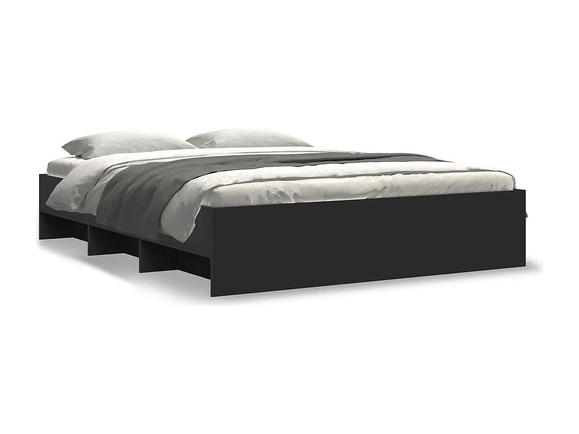 Giroletto senza Materasso Nero 160x200 cm in Legno Multistrato