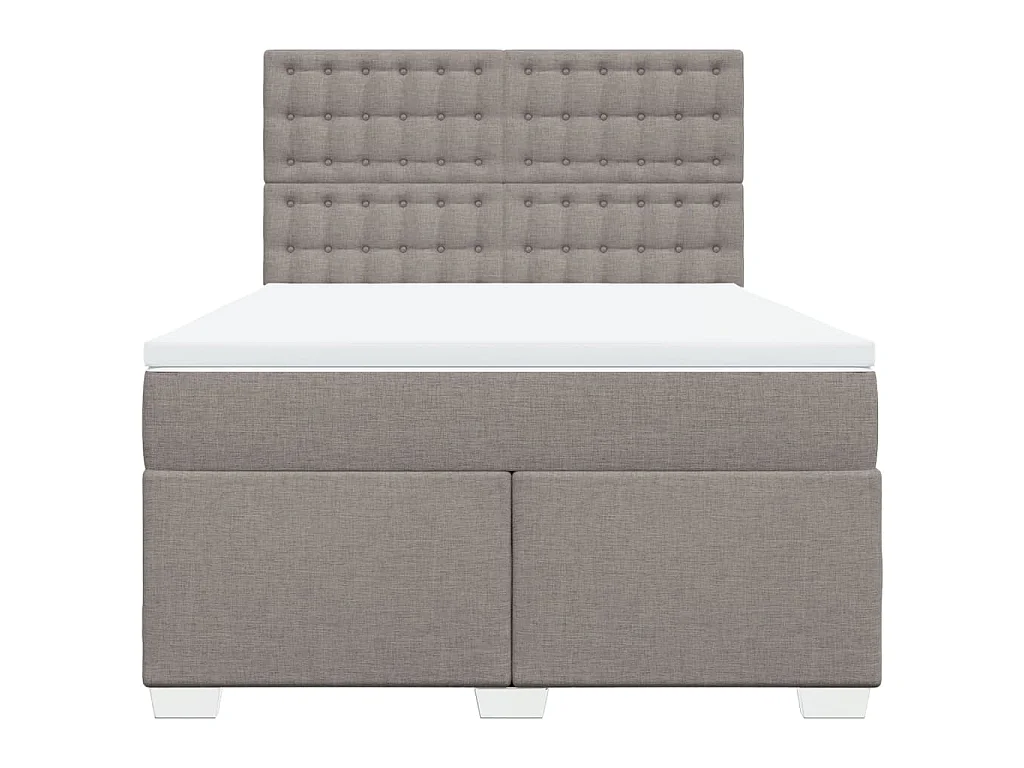 Boxspringbett mit Matratze Taupe 160x200 cm Stoff