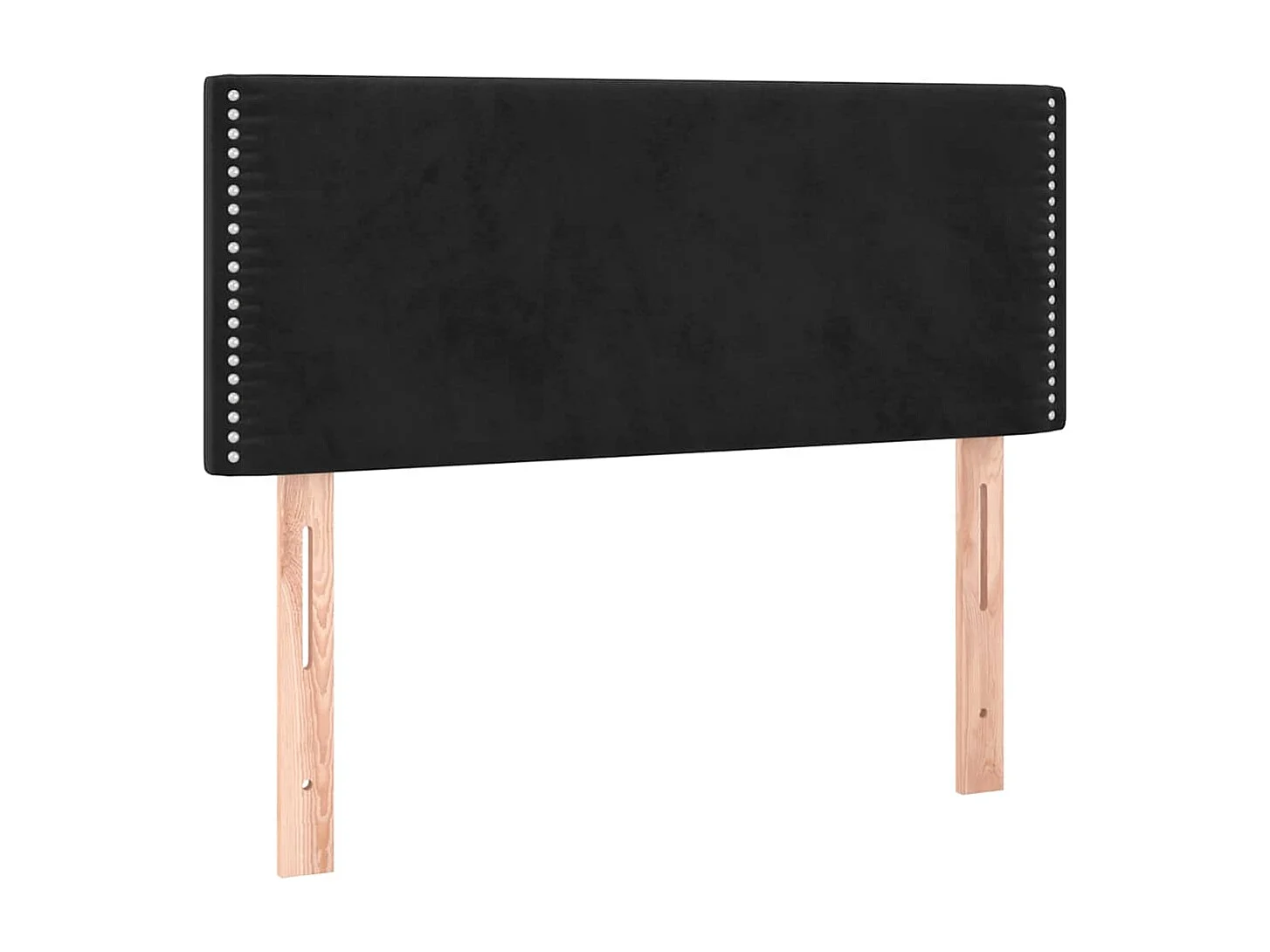 Sommier à lattes de lit et matelas LED noir 120x190 cm velours