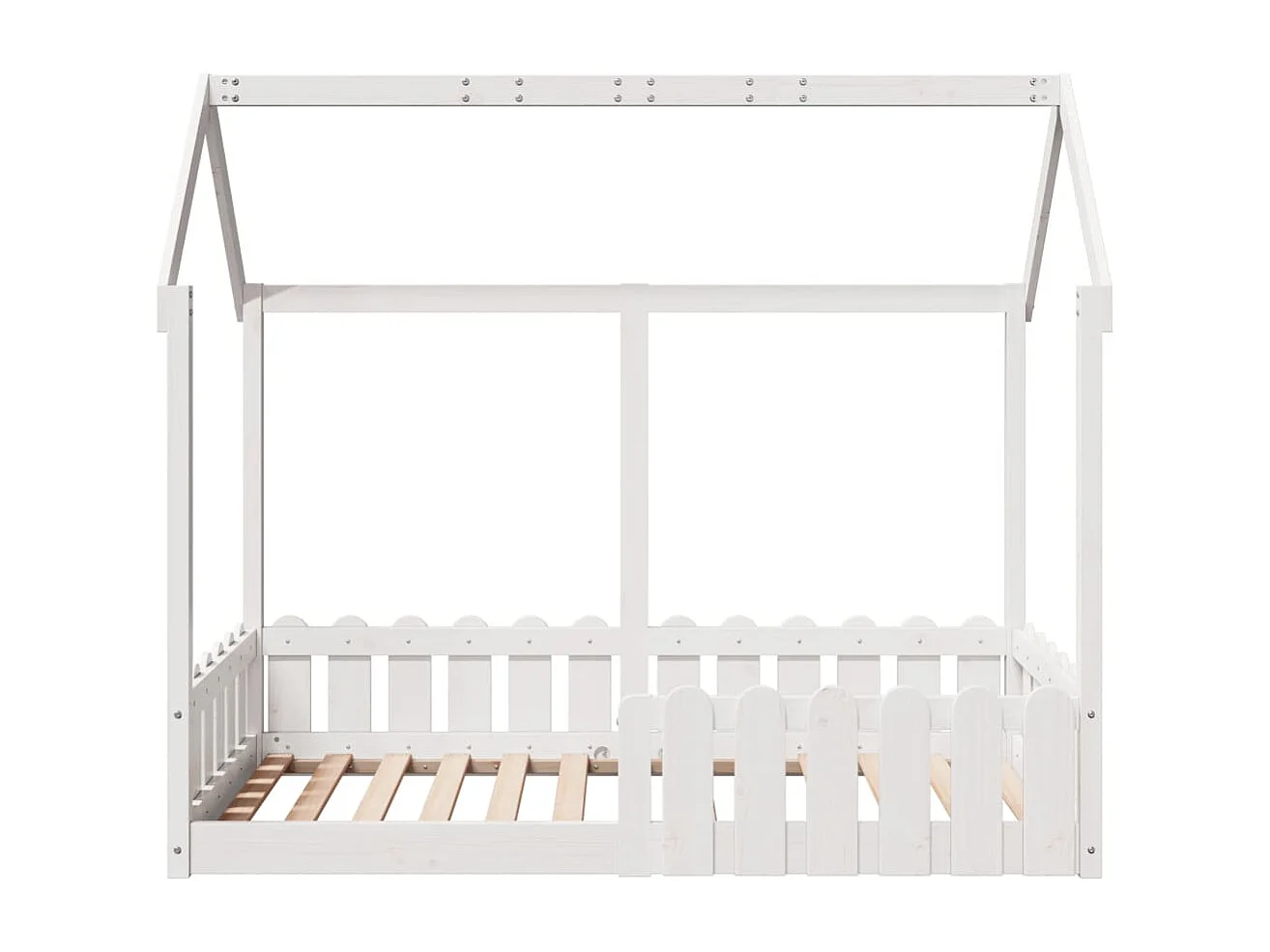 Cadre de lit d'enfants forme de maison sans matelas 80x160 cm