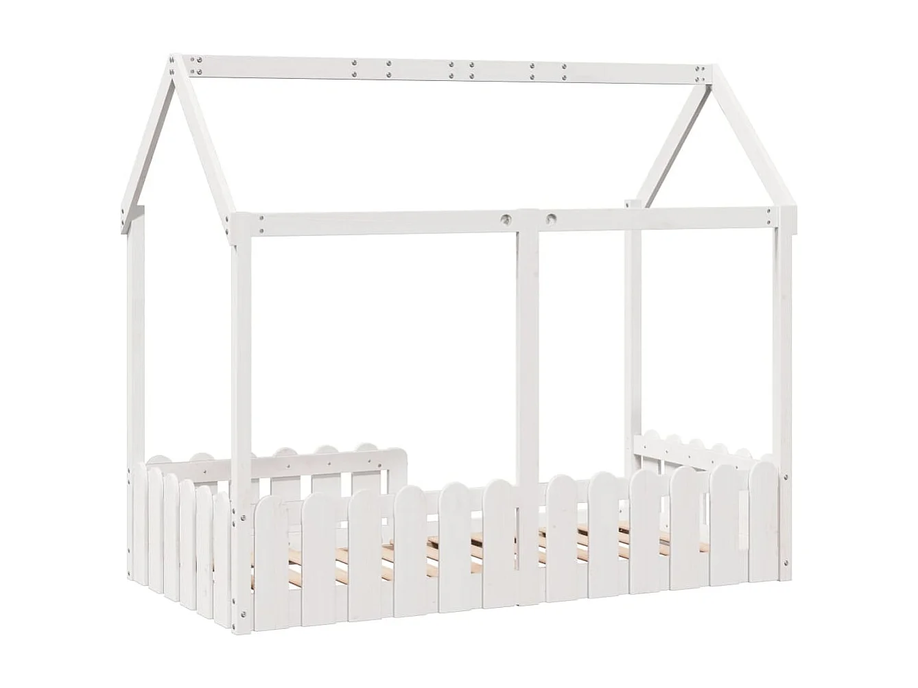 Cadre de lit d'enfants forme de maison sans matelas 80x160 cm