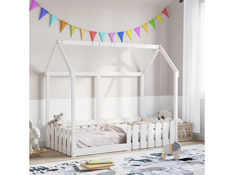 Bedhuis wit massief grenenhout 80x160 cm