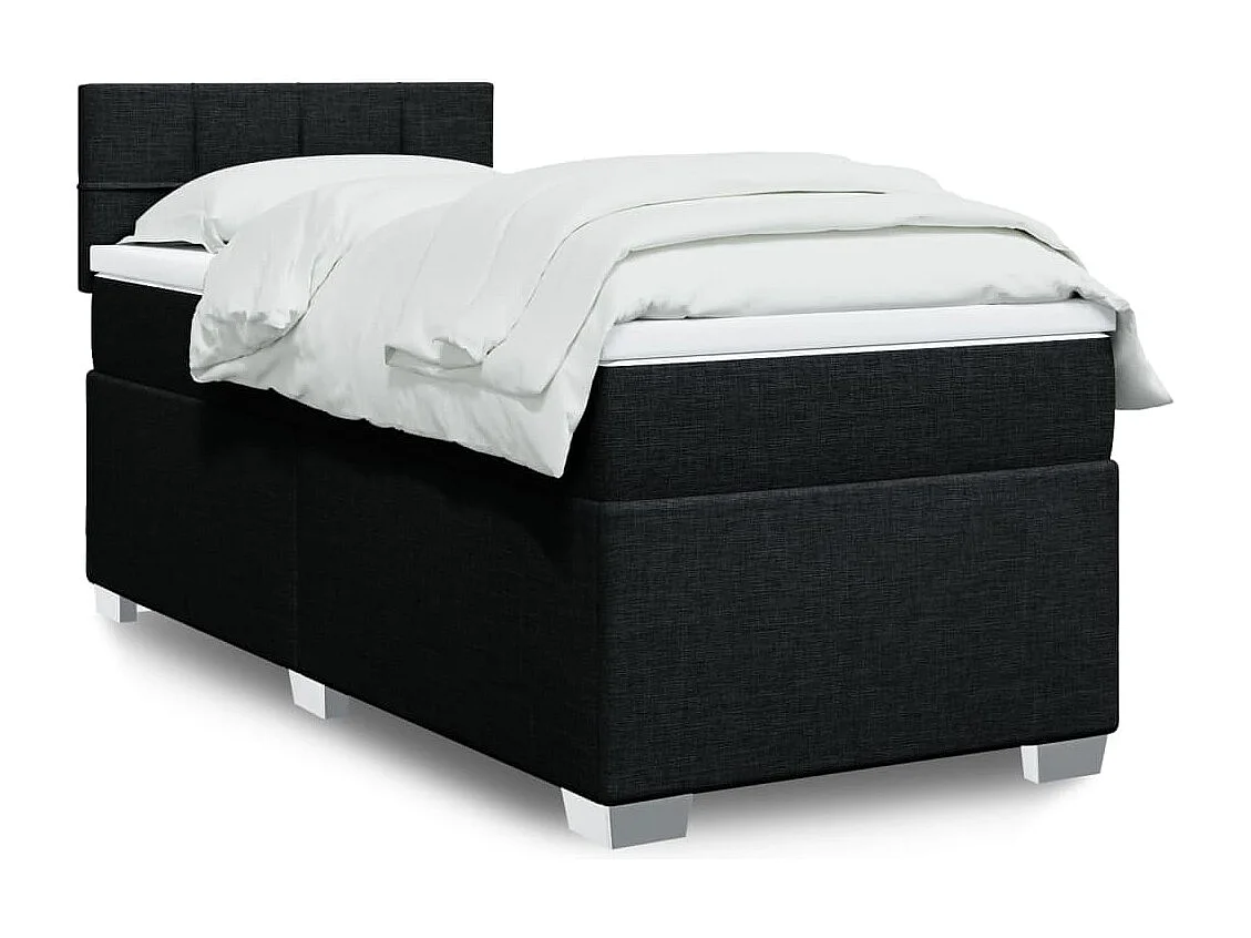 Boxspringbett mit Matratze Schwarz 100x200 cm Stoff