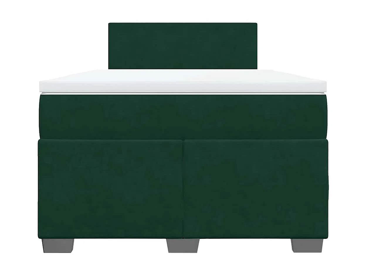 Sommier à lattes de lit et matelas Vert foncé 120x200cm Velours