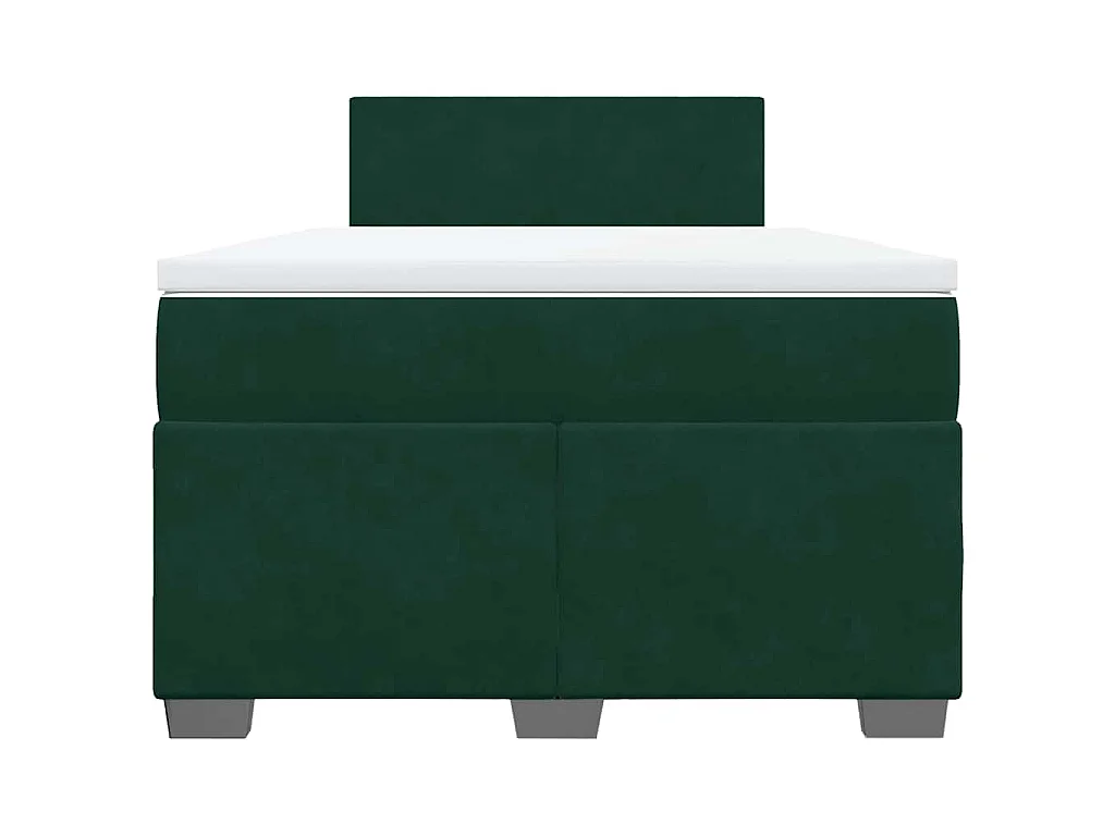 Cama box spring con colchón terciopelo verde oscuro 120x200 cm