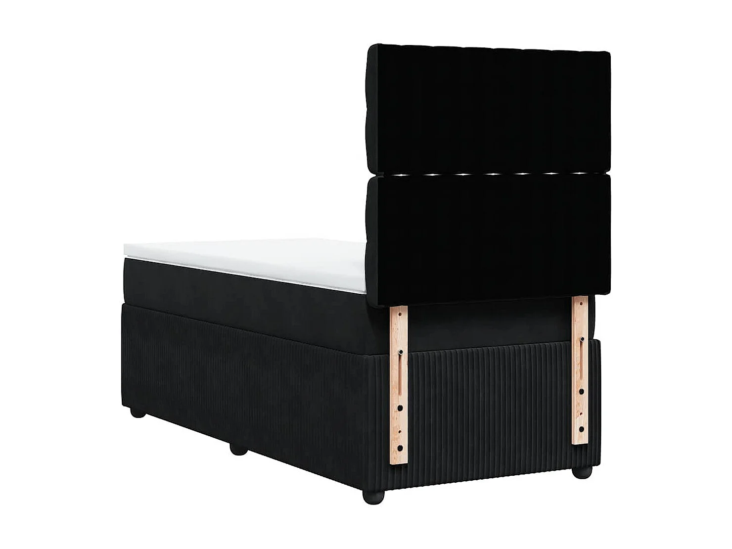 Boxspringbett mit Matratze Schwarz 90x190 cm Samt