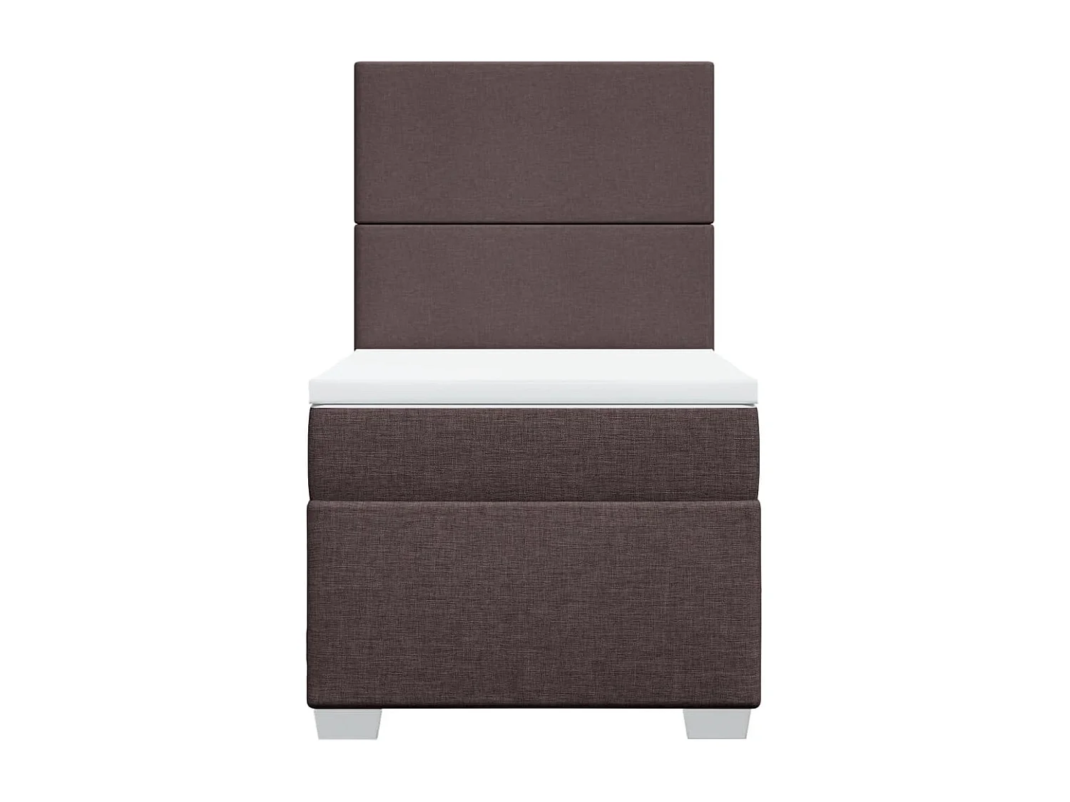 Cama box spring con colchón tela marrón oscuro 80x200 cm