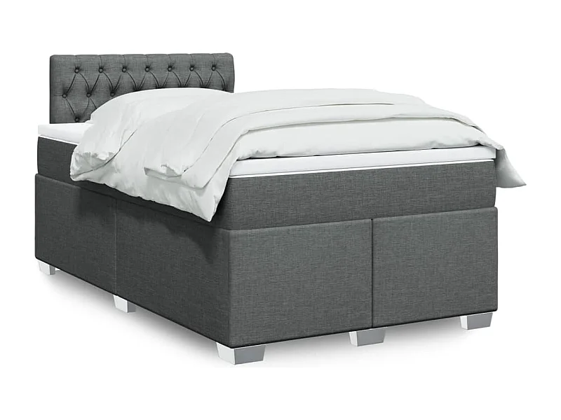 Sommier à lattes de lit avec matelas Gris foncé 120x200cm Tissu