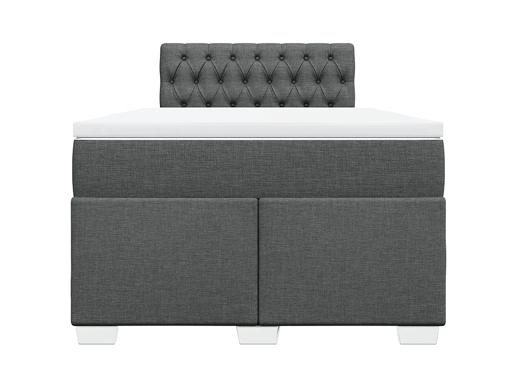 Sommier à lattes de lit avec matelas Gris foncé 120x200cm Tissu
