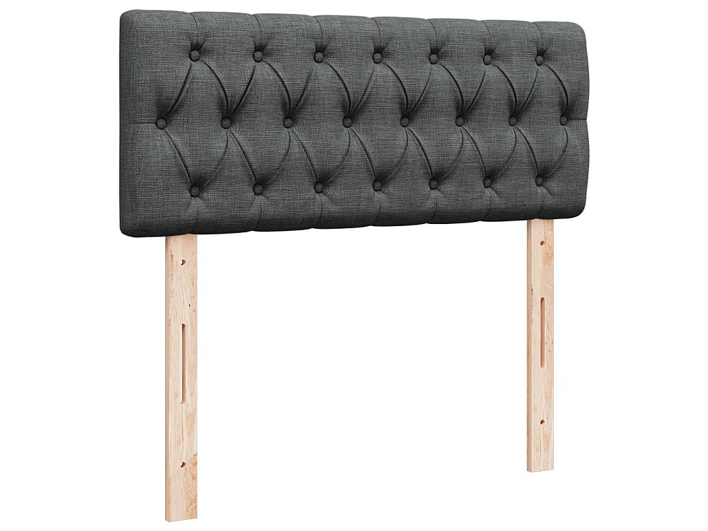 Sommier à lattes de lit avec matelas Gris foncé 120x200cm Tissu