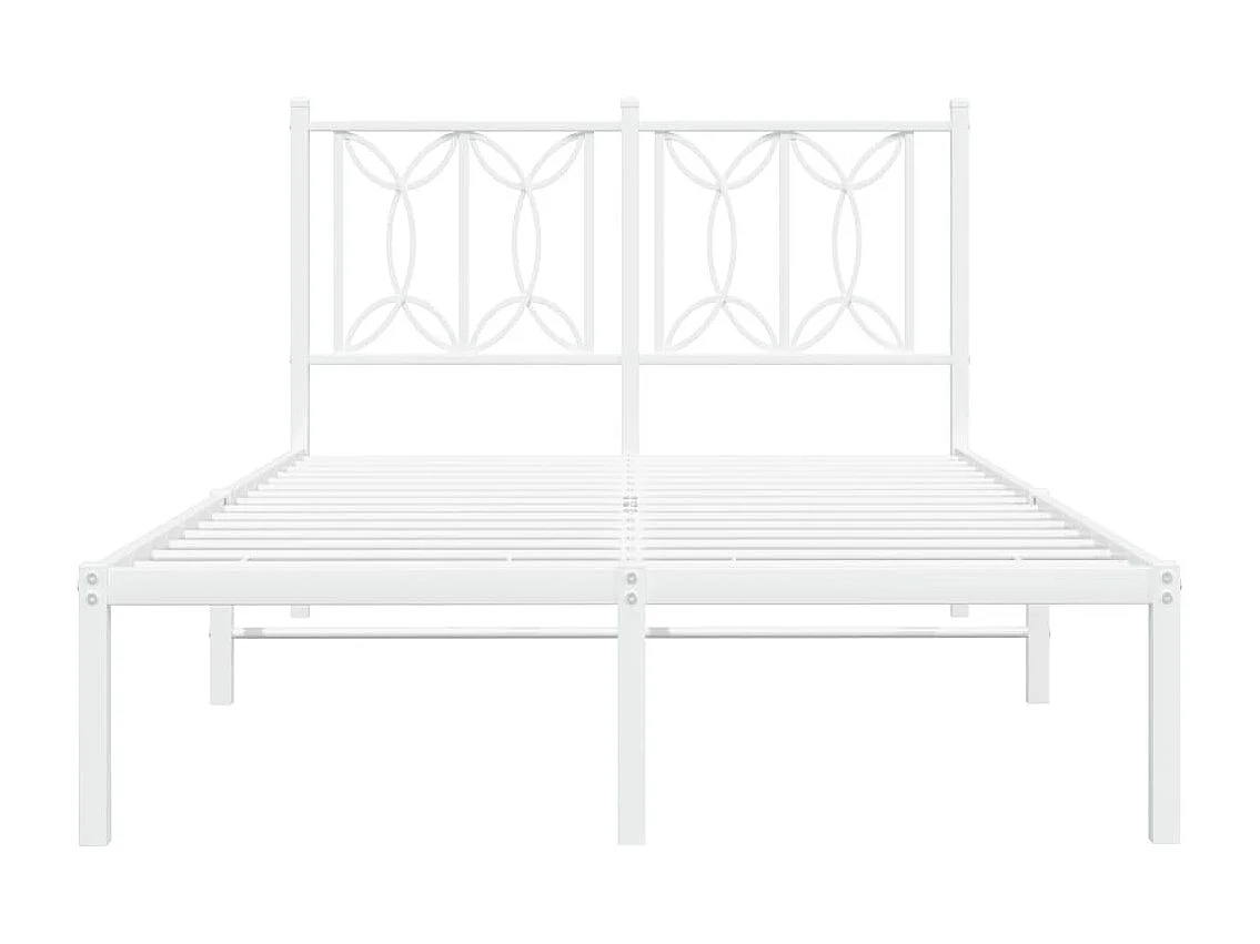 Giroletto con Testiera in Metallo Bianco 120x200 cm