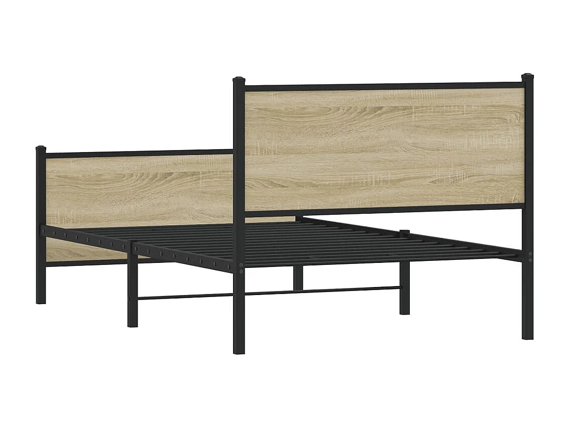 Metallbett ohne Matratze Sonoma-Eiche 100x200 cm