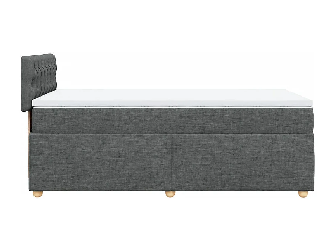 Cama com molas/colchão 100x200 cm tecido cinza-escuro