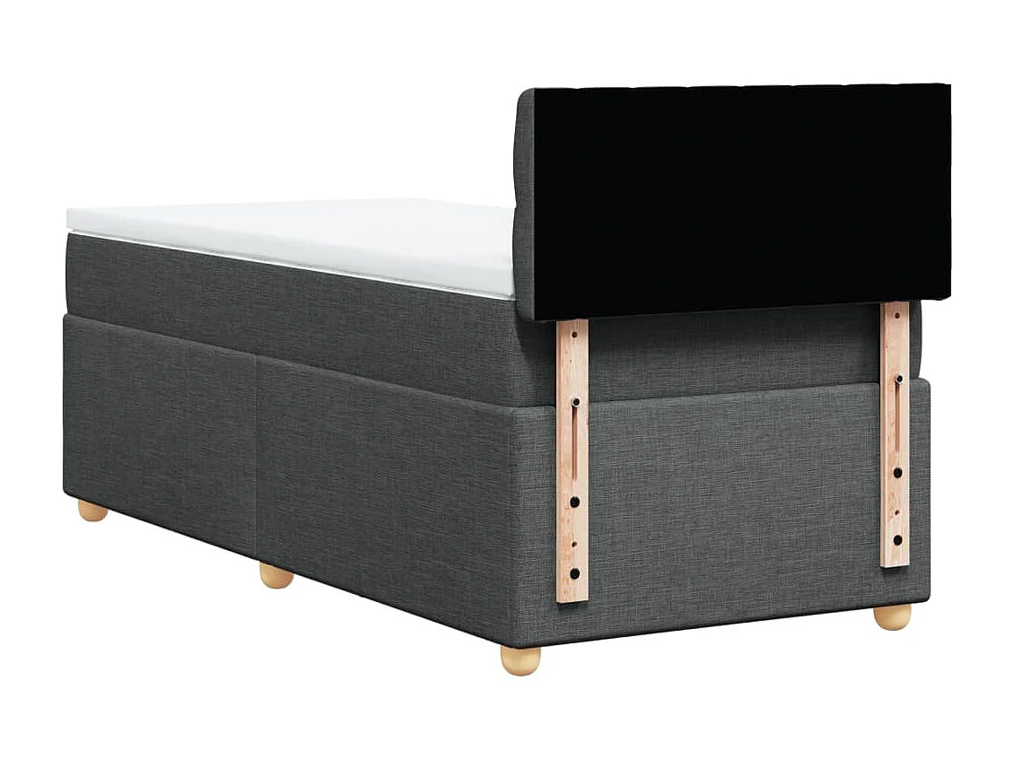 Cama com molas/colchão 100x200 cm tecido cinza-escuro