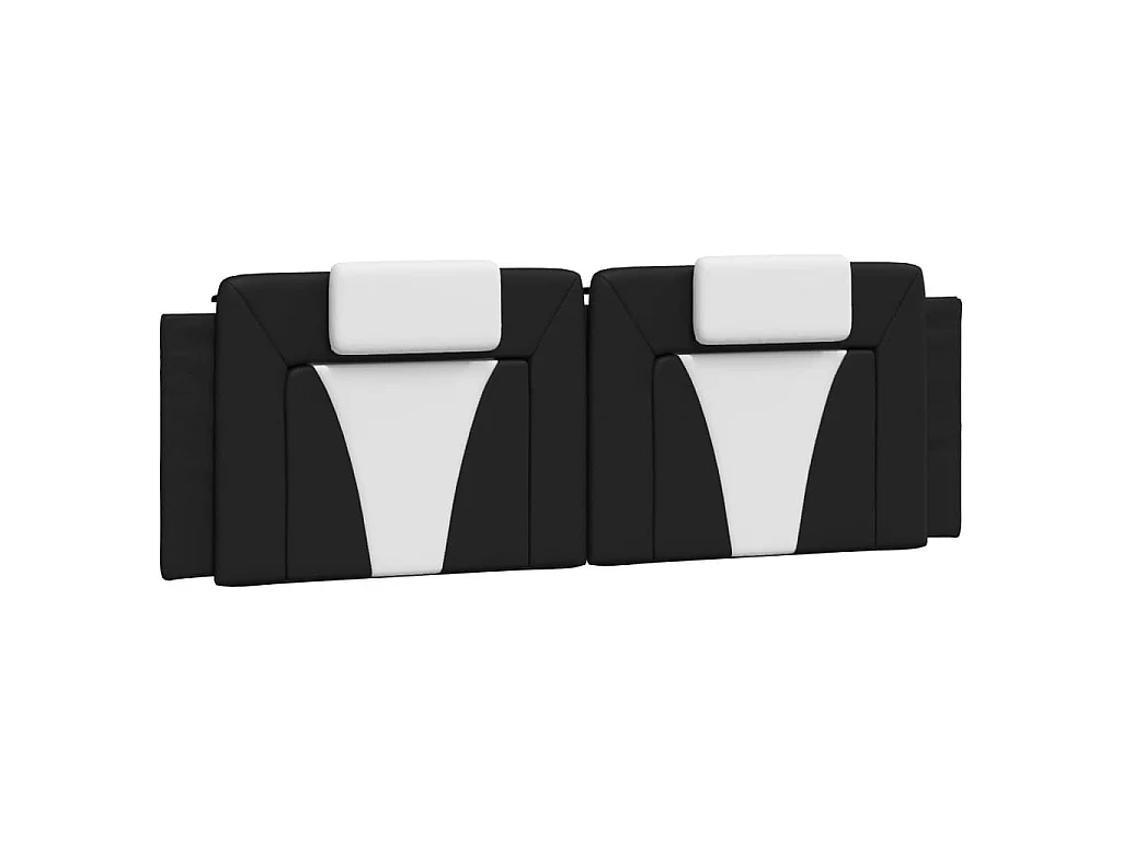 Cadre de lit Viana sans matelas noir et blanc 160x200 cm similicuir