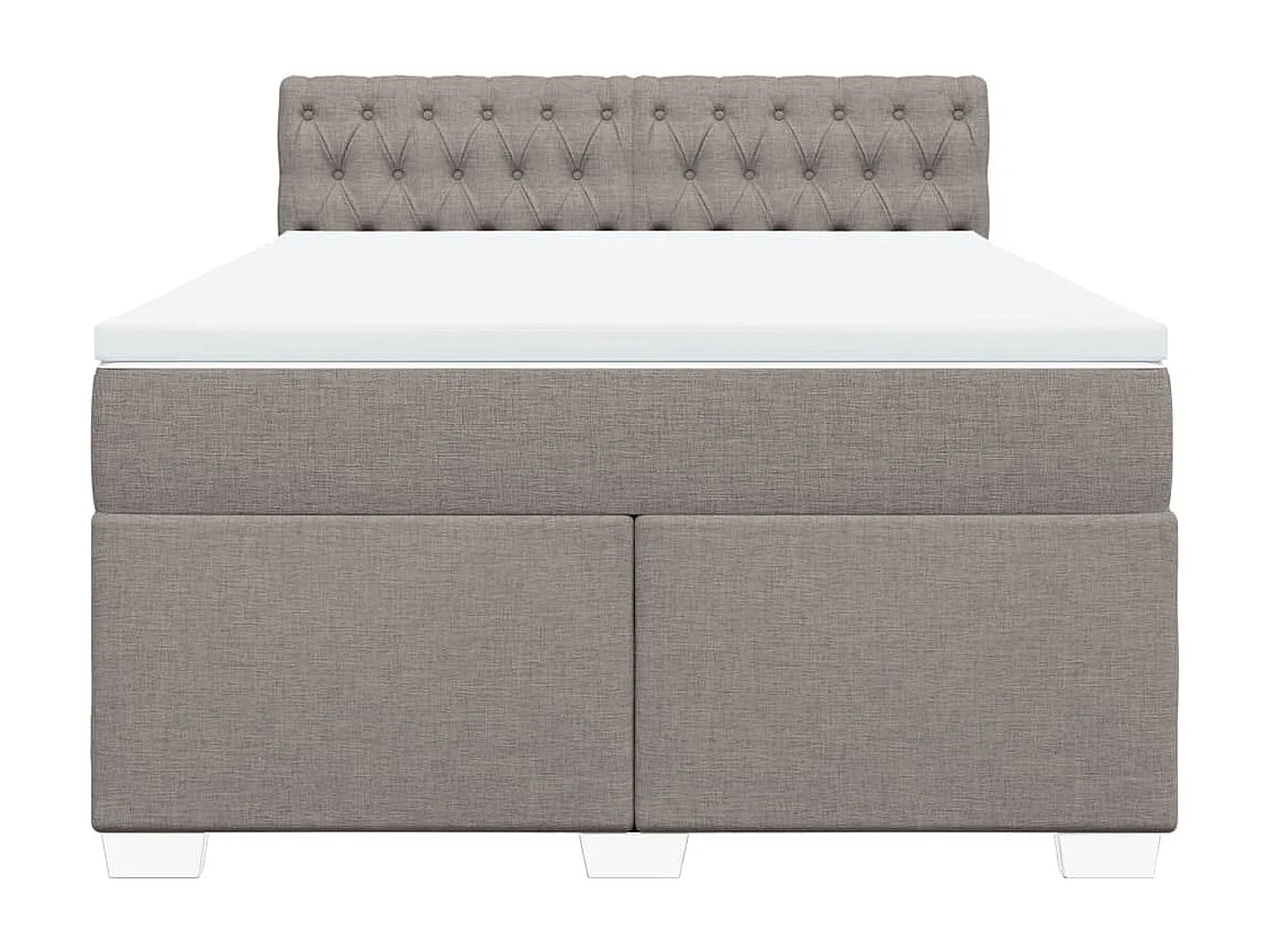 Sommier à lattes de lit avec matelas Taupe 140x190 cm Tissu