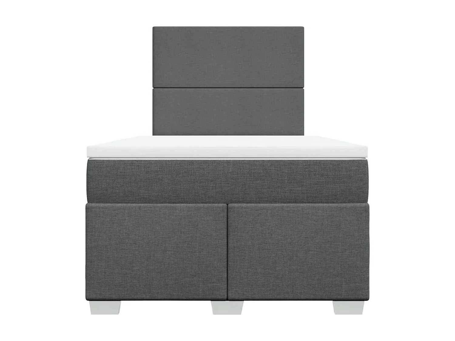 Cama box spring con colchón tela gris oscuro 120x190 cm