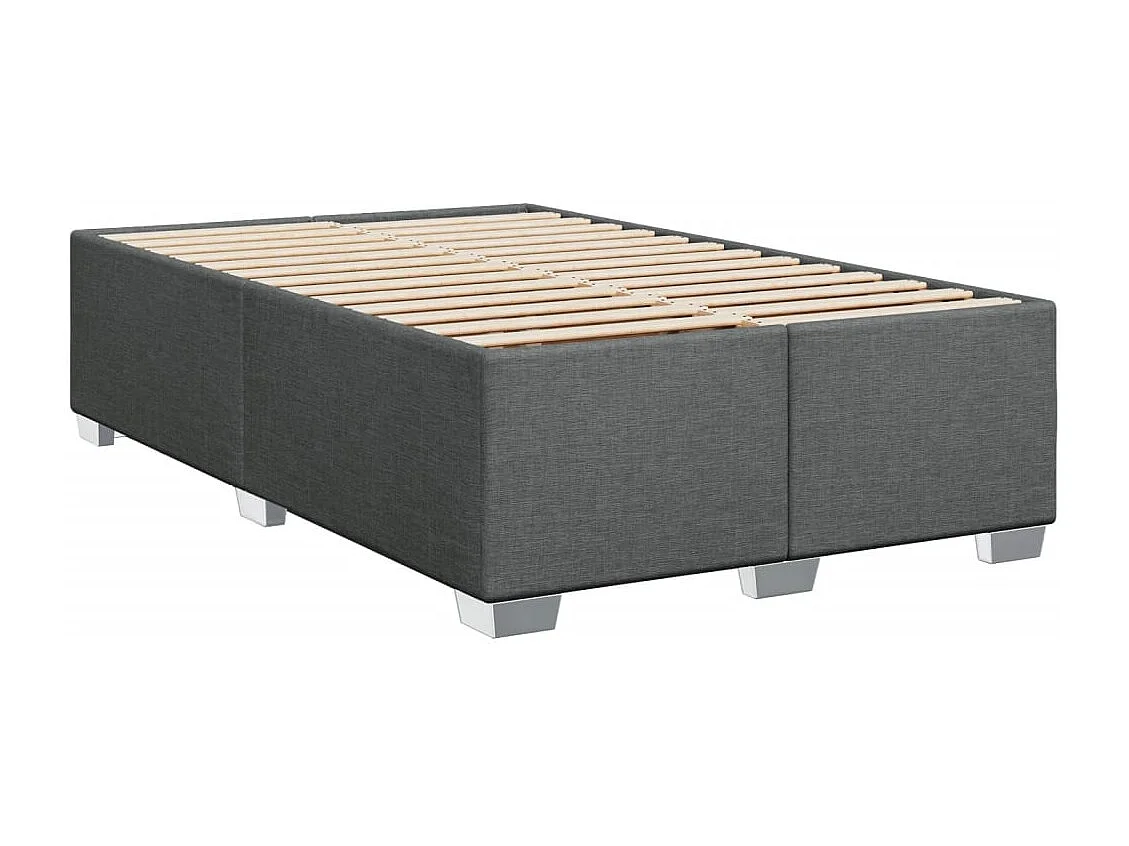 Cama box spring con colchón tela gris oscuro 120x190 cm
