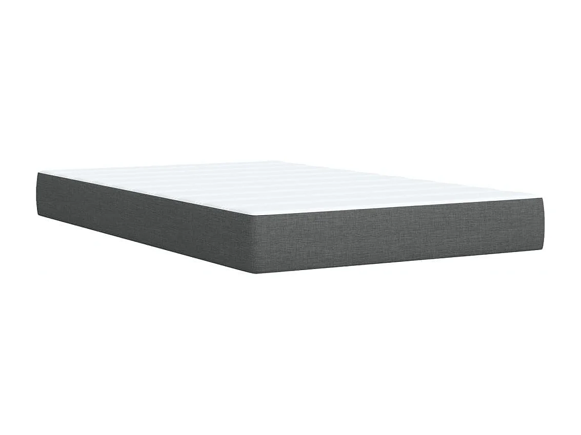 Cama box spring con colchón tela gris oscuro 120x190 cm