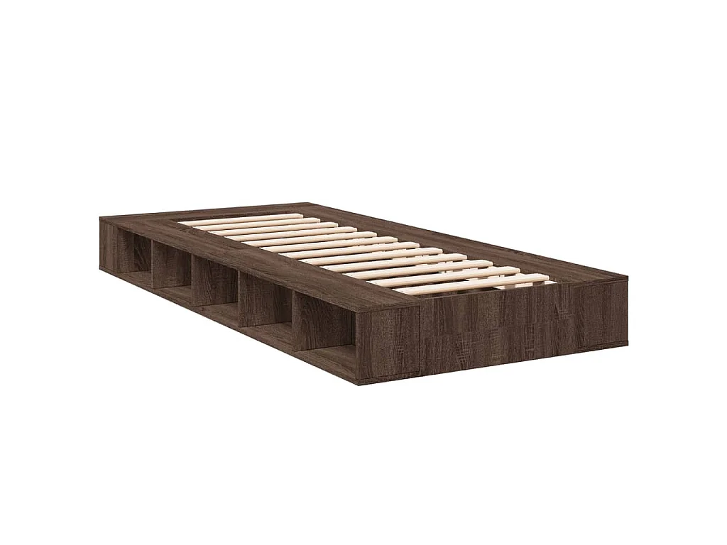Bettgestell Braun Eichen-Optik 75x190 cm Holzwerkstoff