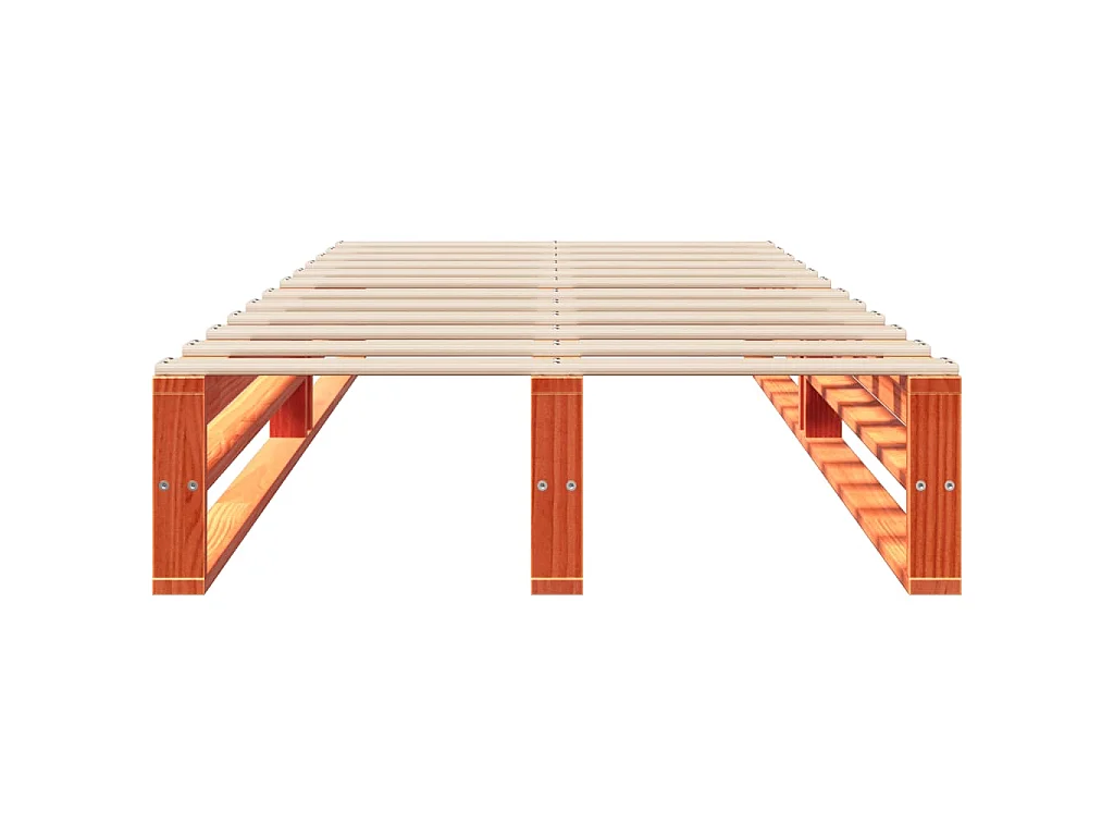 Massivholzbett ohne Matratze Wachsbraun 75x190 cm Kiefernholz
