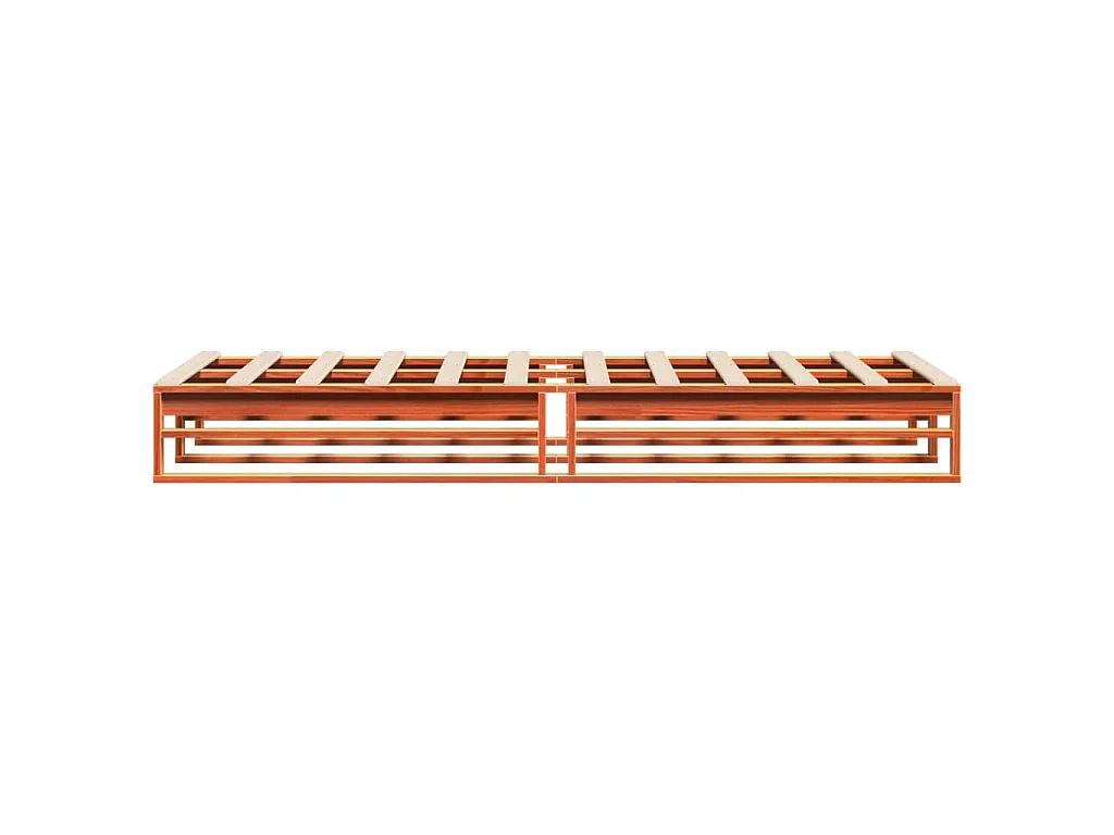 Massivholzbett ohne Matratze Wachsbraun 75x190 cm Kiefernholz