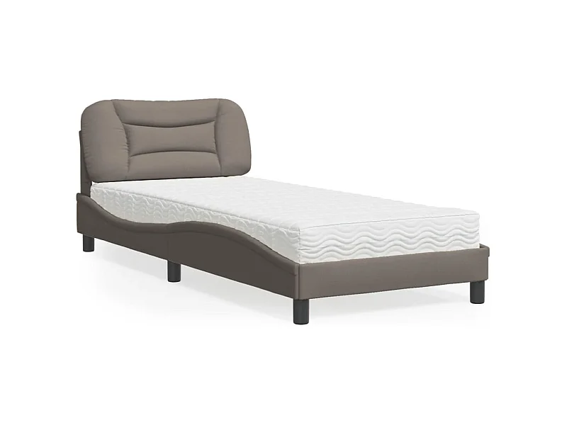 Letto con Materasso Hvar Tortora 80x200 cm in Tessuto