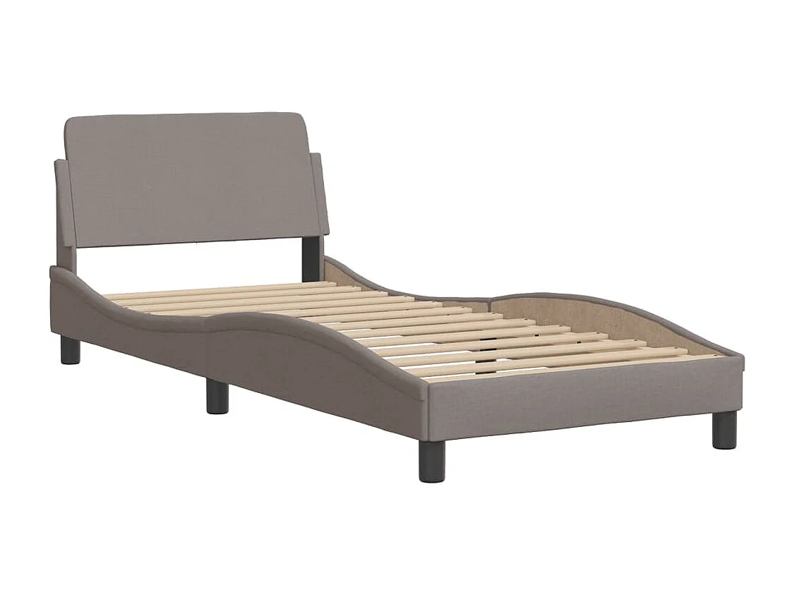 Bed met matras "Hvar" stof taupe 80x200 cm