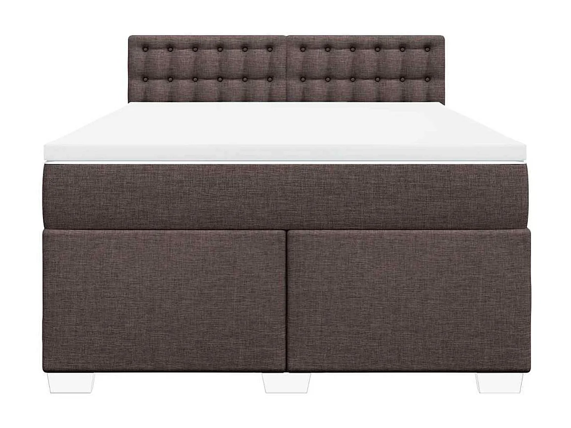 Boxspring met matras stof donkerbruin 140x190 cm
