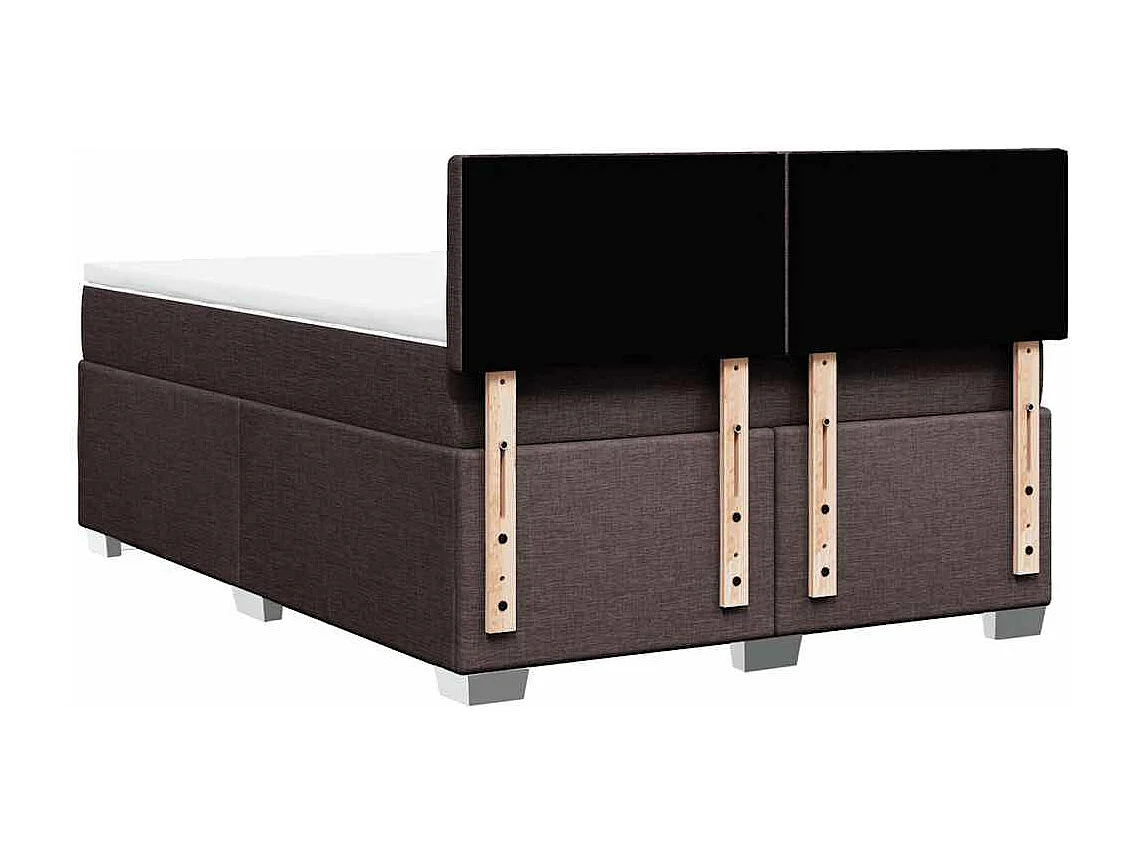 Boxspring met matras stof donkerbruin 140x190 cm