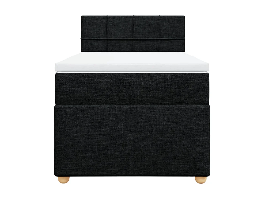 Sommier à lattes de lit avec matelas Noir 90x190 cm Tissu