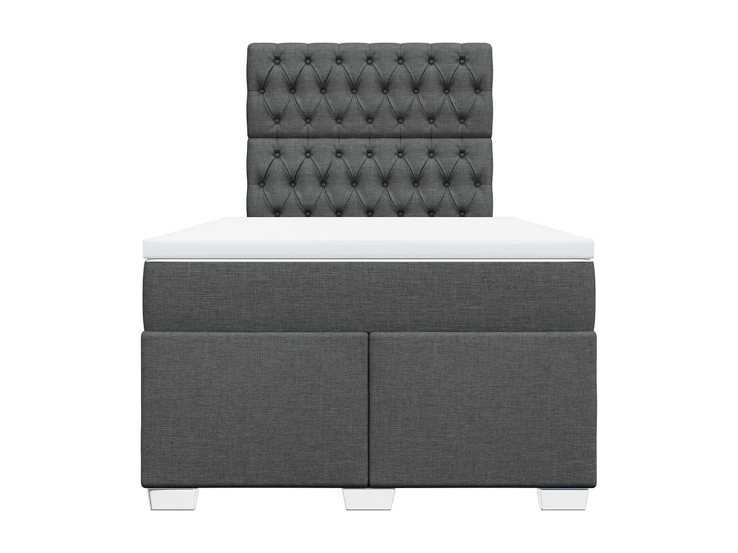 Cama box spring con colchón tela gris oscuro 120x200 cm