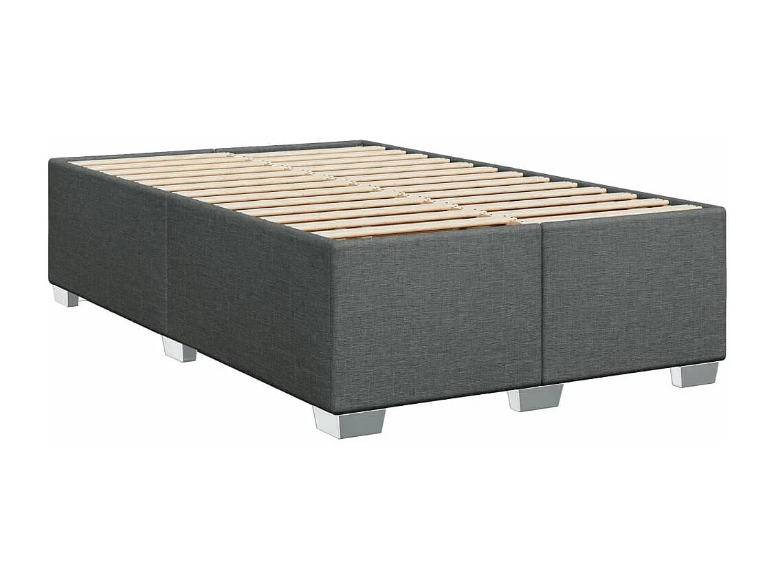 Cama box spring con colchón tela gris oscuro 120x200 cm