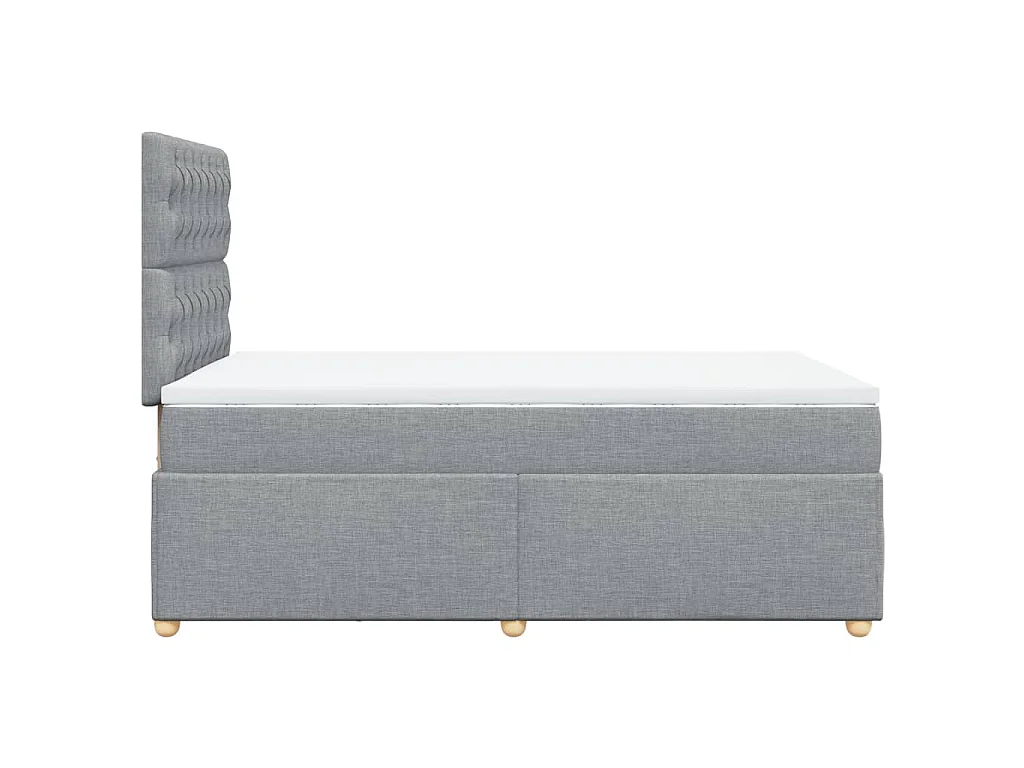 Boxspringbett mit Matratze Hellgrau 120x200 cm Stoff
