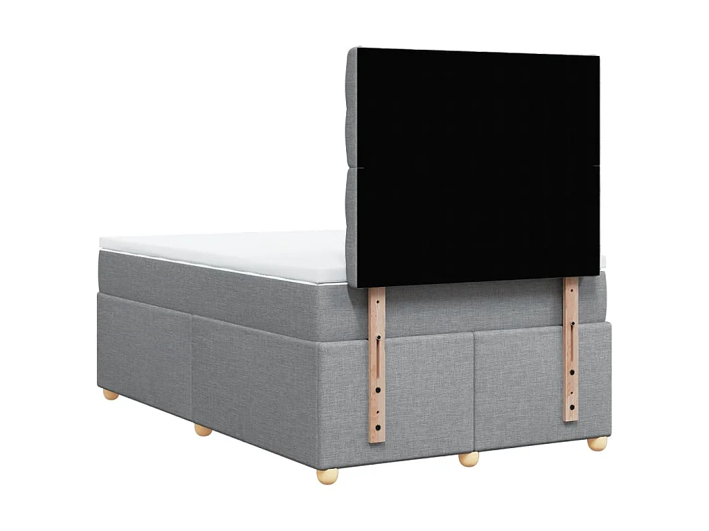 Boxspringbett mit Matratze Hellgrau 120x200 cm Stoff