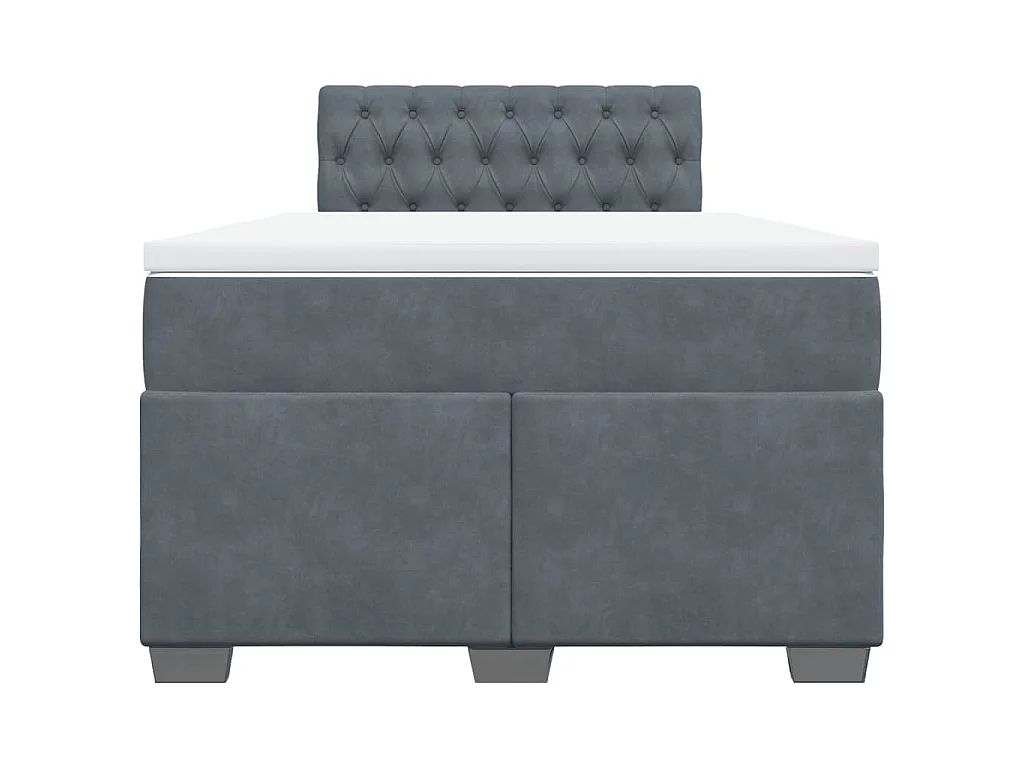 Boxspring met matras fluweel donkergrijs 120x200 cm
