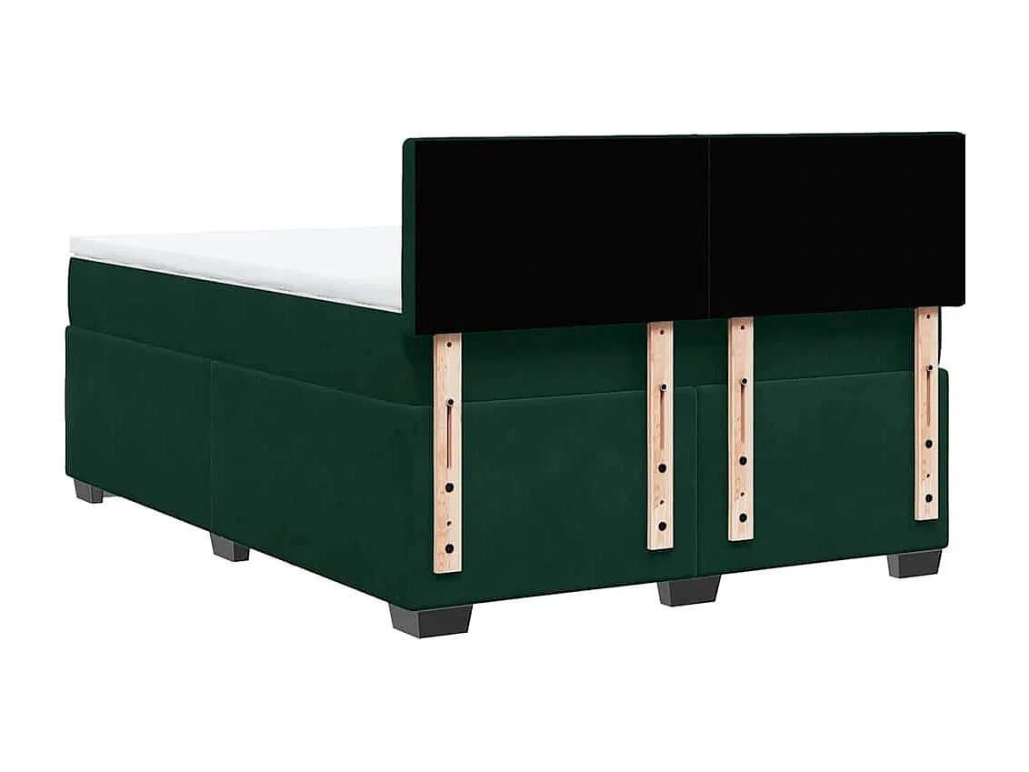 Sommier à lattes de lit et matelas Vert foncé 140x190cm Velours