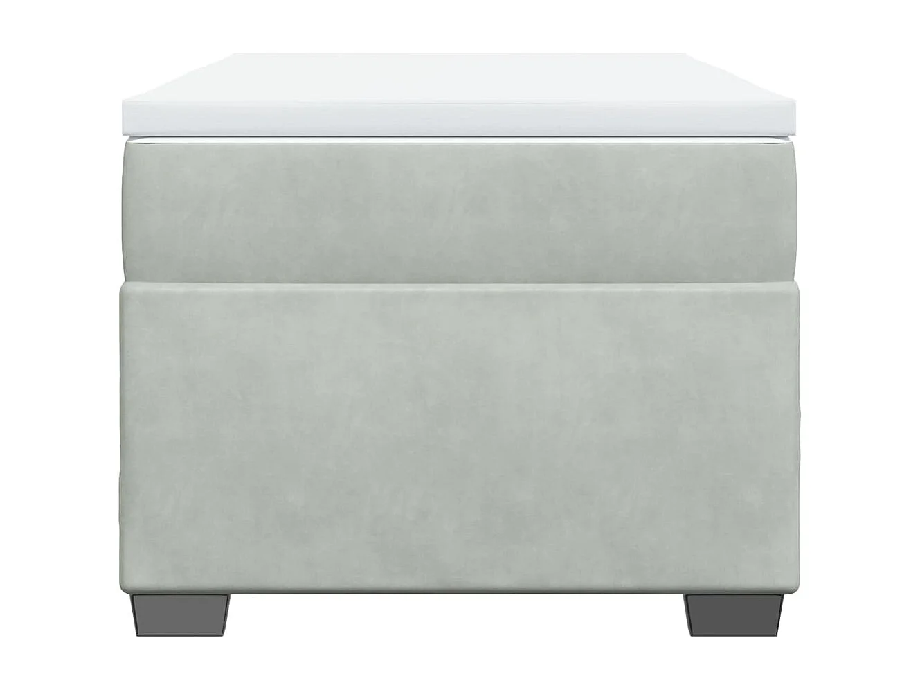 Cama box spring con colchón terciopelo gris claro 90x190 cm