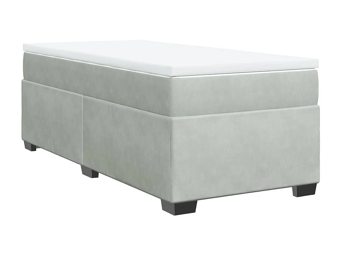 Sommier à lattes de lit et matelas Gris clair 90x200 cm Velours